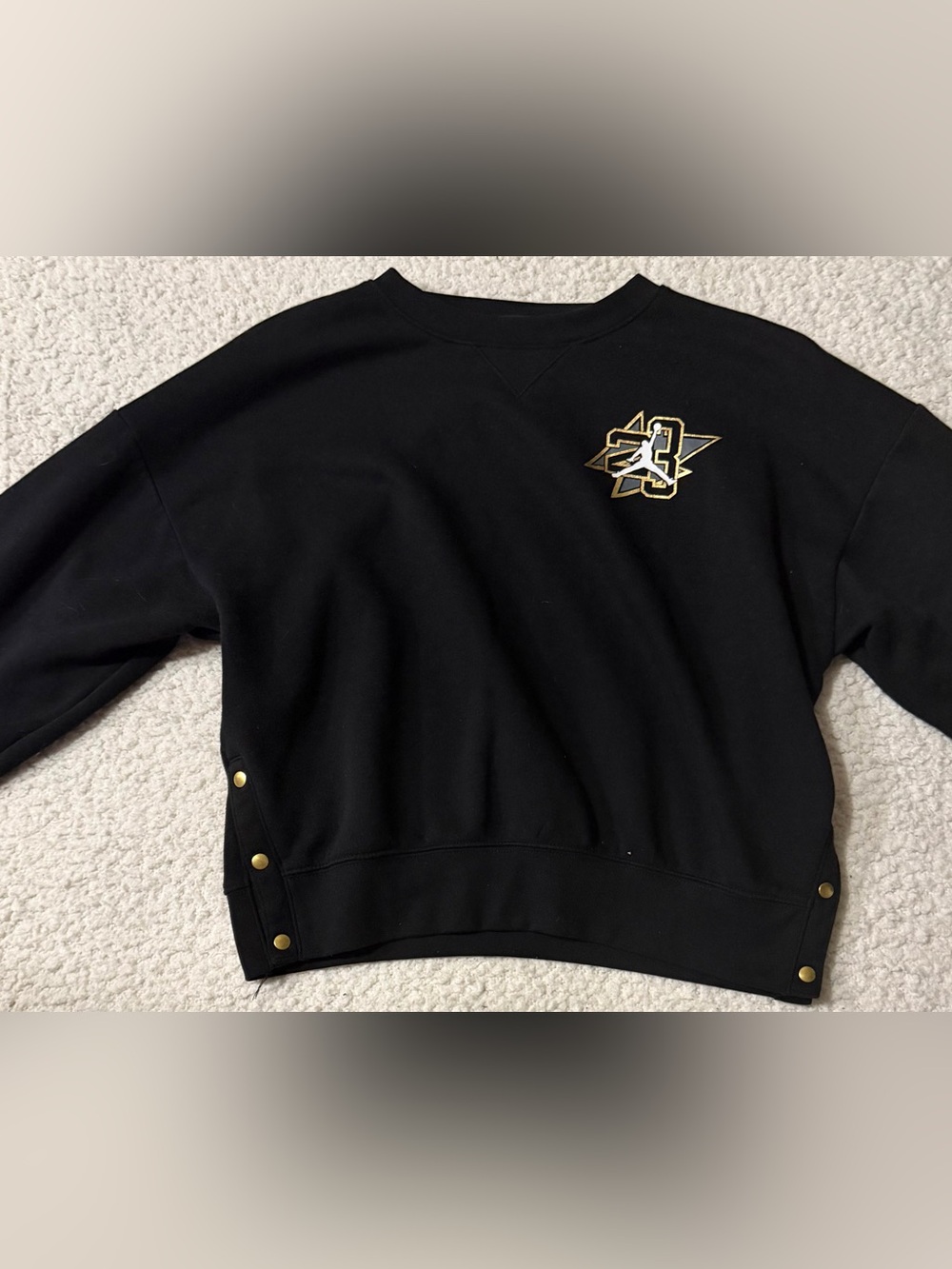 Kids Jordan Black Crewneck Sweatshirt with Gold Logo- NWOT